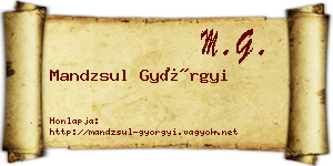 Mandzsul Györgyi névjegykártya